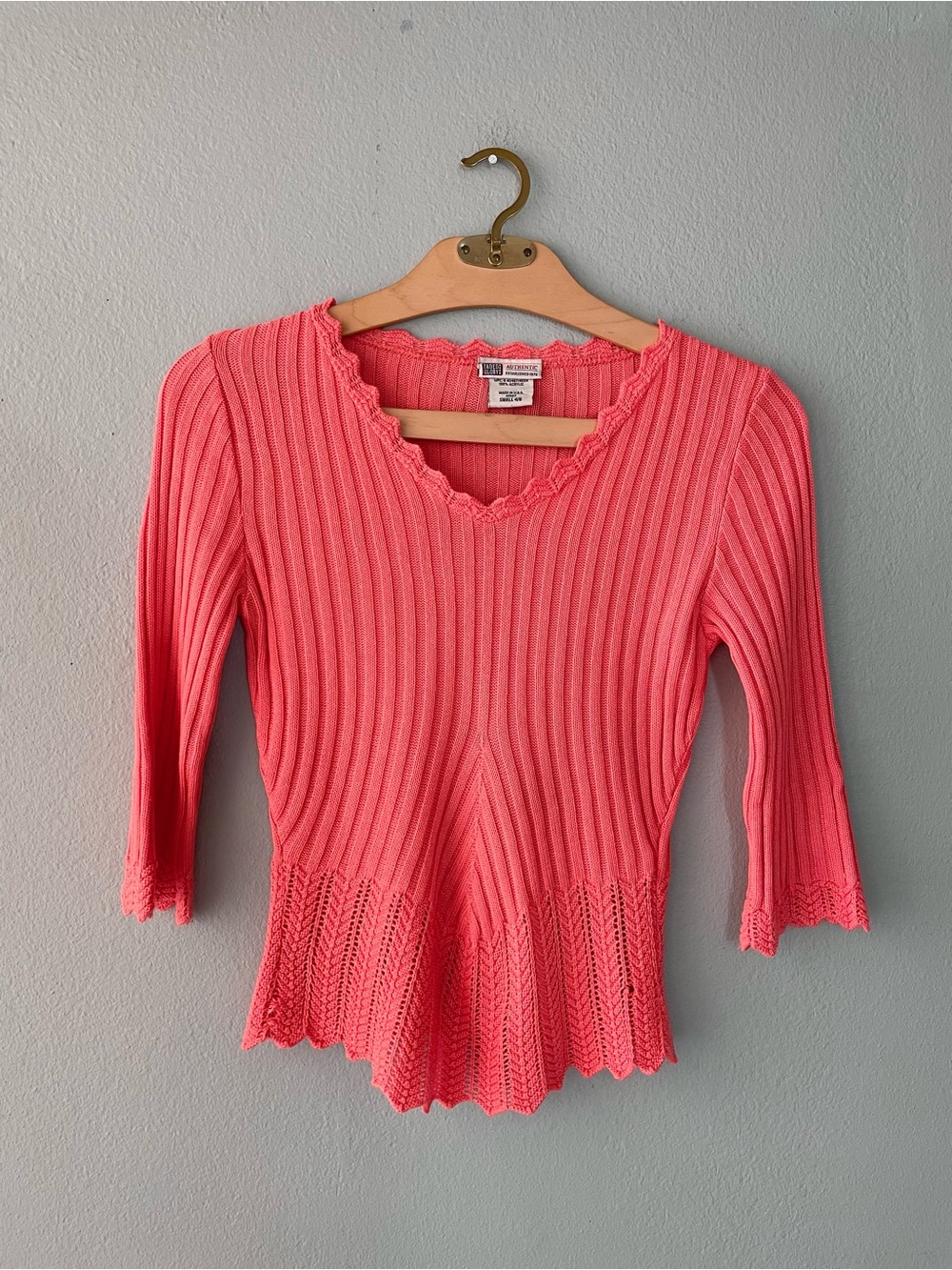 🌻5/$15🌻 Faded Glory | Bright Coral Knitted Blouse